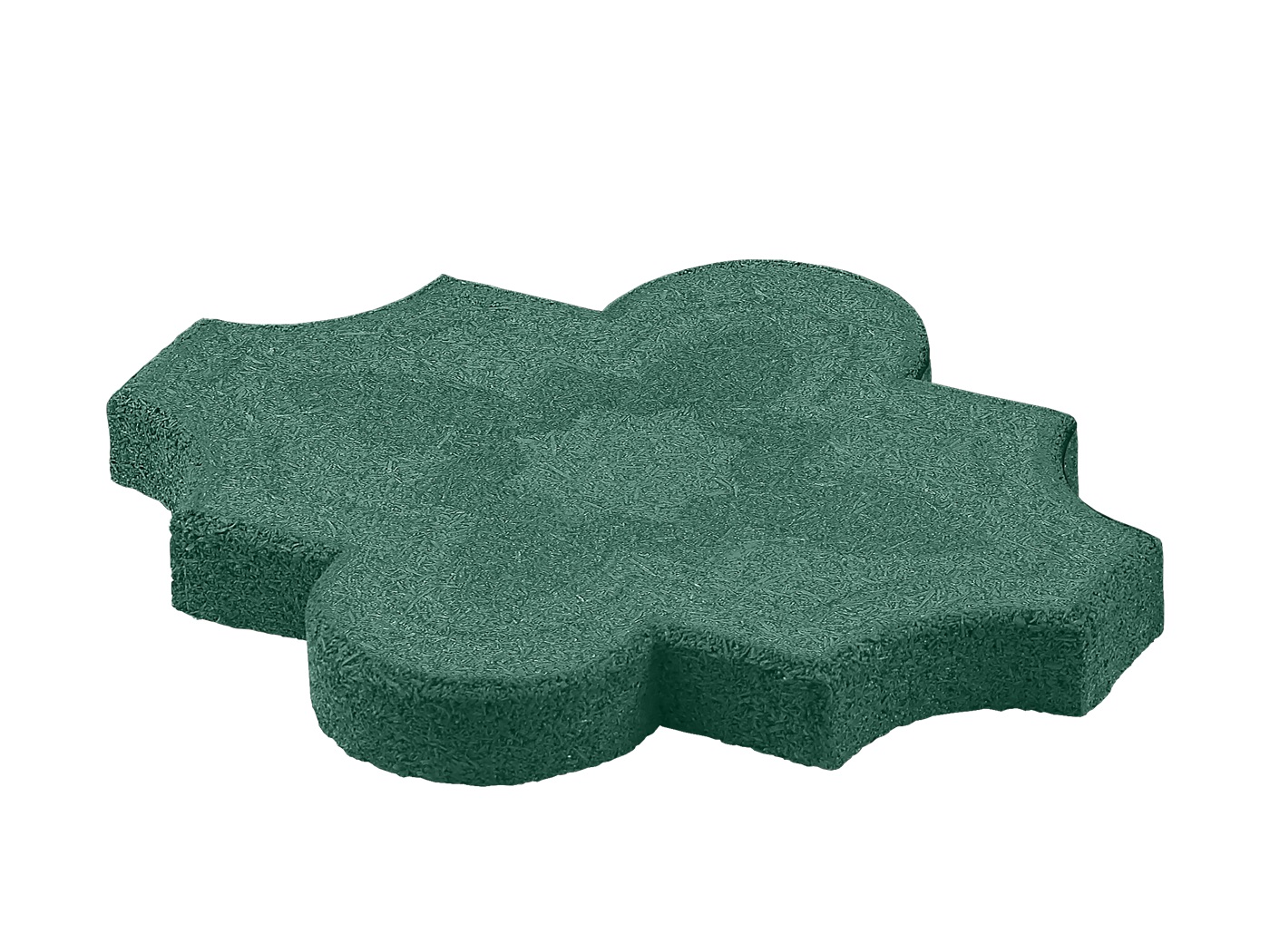 Резиновая плитка «Клевер» 260x220x25мм, зелёная